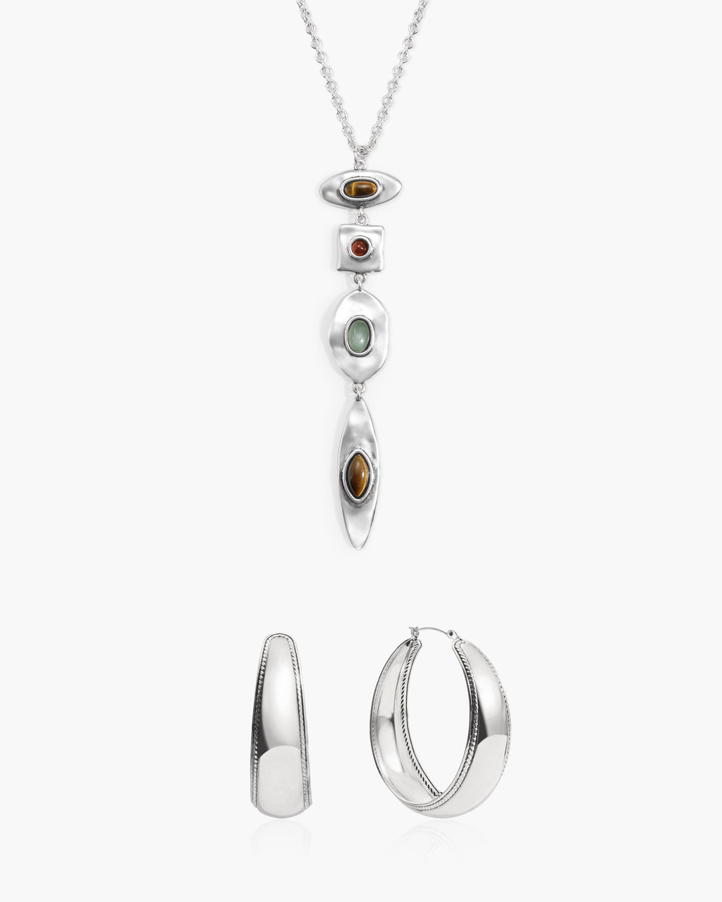 Orin Large Hoop Earrings in Silver