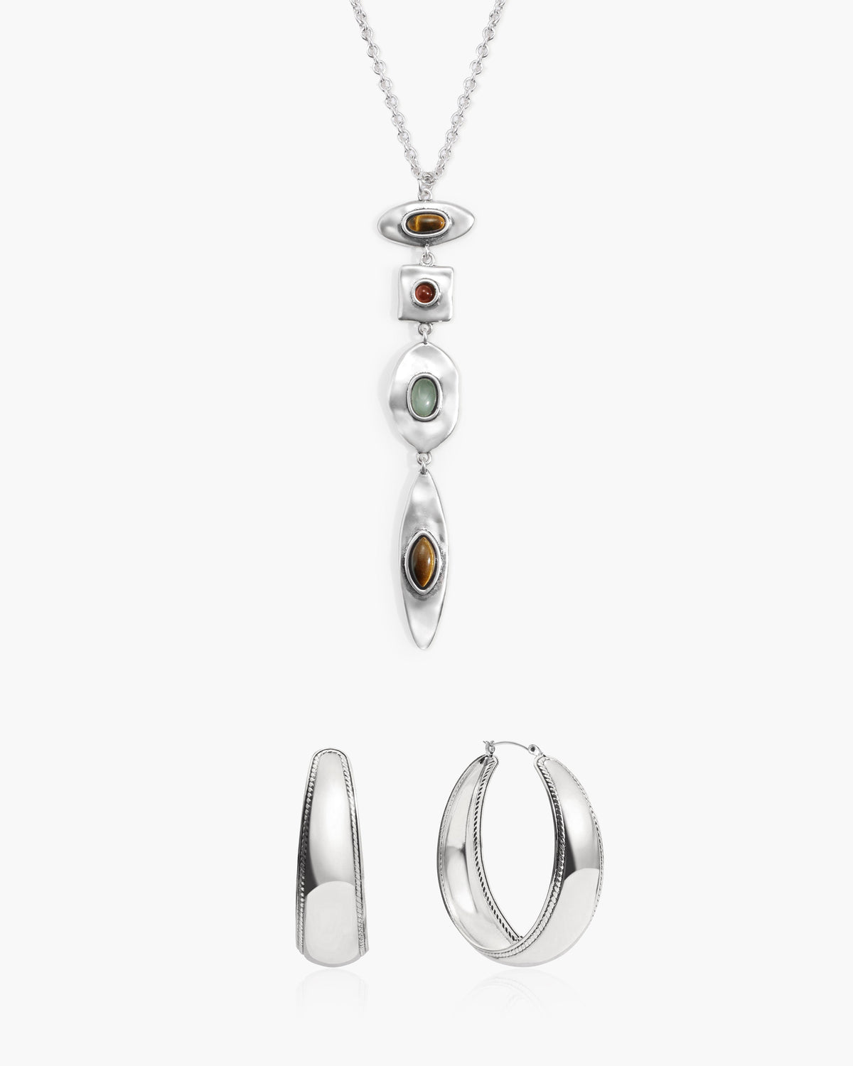 Orin Large Hoop Earrings in Silver
